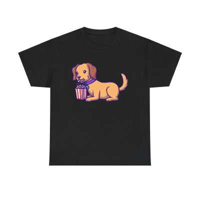 Pawsome Movie Night Unisex T-Shirt - Dog Puppy Popcorn Cinema Film Buff Cute Kawaii
