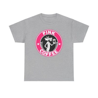 Pink Panther Coffee Parody Unisex T-Shirt - Funny Cartoon Caffeine Cute Girly Trendy