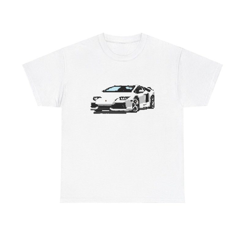 Pixel Lamborghini Unisex T-Shirt - Low Res 8 Bit Car Lambo Speed Racer Racing Lifestyle