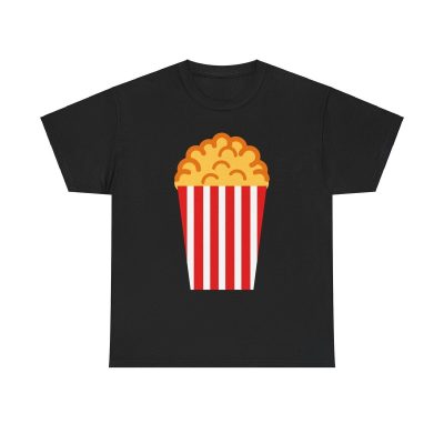 Popcorn Bucket Unisex T-Shirt - Movie Night Cinema Snack Film Buff Foodie Minimal