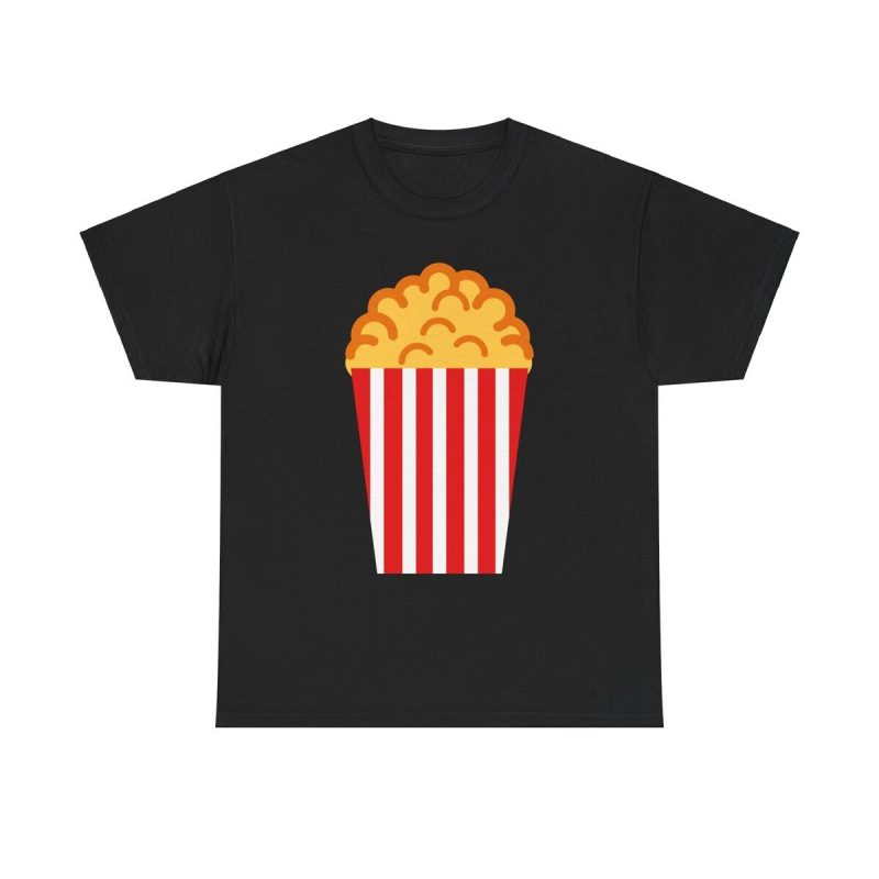 Popcorn Bucket Unisex T-Shirt - Movie Night Cinema Snack Film Buff Foodie Minimal