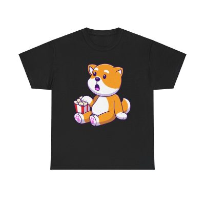 Popcorn Pup Unisex T-Shirt - Shiba Inu Dog Cute Kawaii Anime Movie Night Snack
