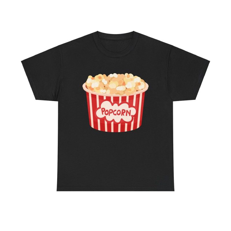 Popcorn Time Unisex T-Shirt - Movie Night Cinema Snack Film Buff Foodie Fun