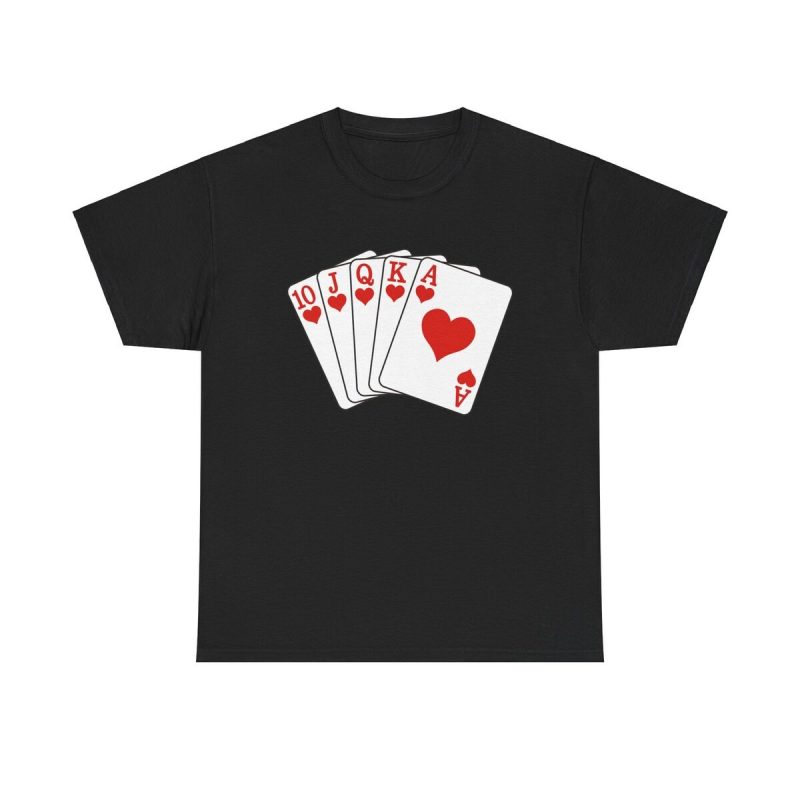 Royal Flush Unisex T-Shirt - Poker Cards Gambling Casino Game Night Luck Winner Ace