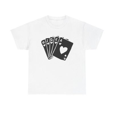 Royal Flush Unisex T-Shirt - Poker Cards Gambling Casino Game Night Luck Winner Hearts