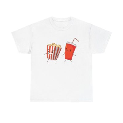 Snack Time Unisex T-Shirt - Movie Night Cinema Foodie Cute Kawaii Cartoon Couple Soda