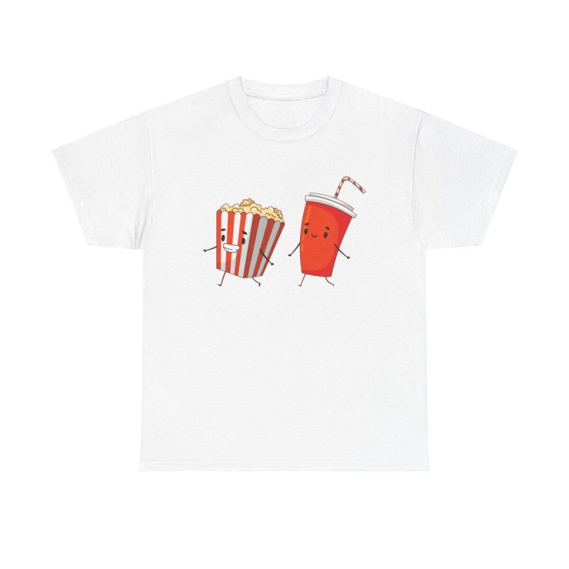 Snack Time Unisex T-Shirt - Movie Night Cinema Foodie Cute Kawaii Cartoon Couple Soda