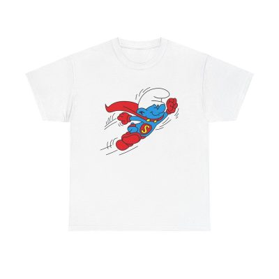 Super Smurf Unisex T-Shirt - Cartoon Classic Retro 80s Animation Belgium Comics Hero