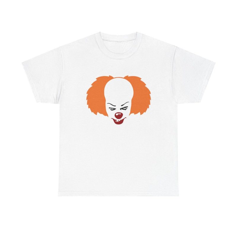 Terrifying Clown Smile Unisex T-Shirt - Horror Face Red Creepy Movie Iconic Orange