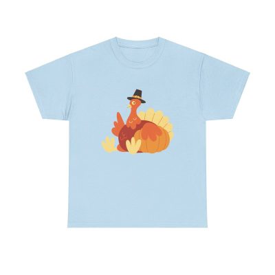 Thanksgiving Turkey Cartoon Unisex T-Shirt - Cute Fall Art Autumn Holiday Pilgrim Fun