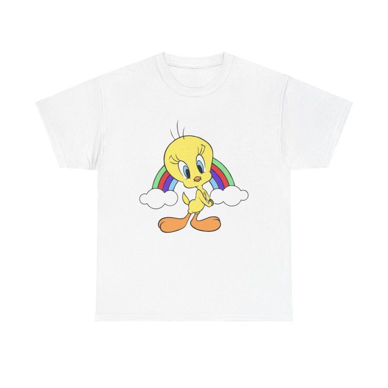 Tweety Bird Rainbow Unisex T-Shirt - Looney Tunes Cartoon Classic Cute Bird Colorful